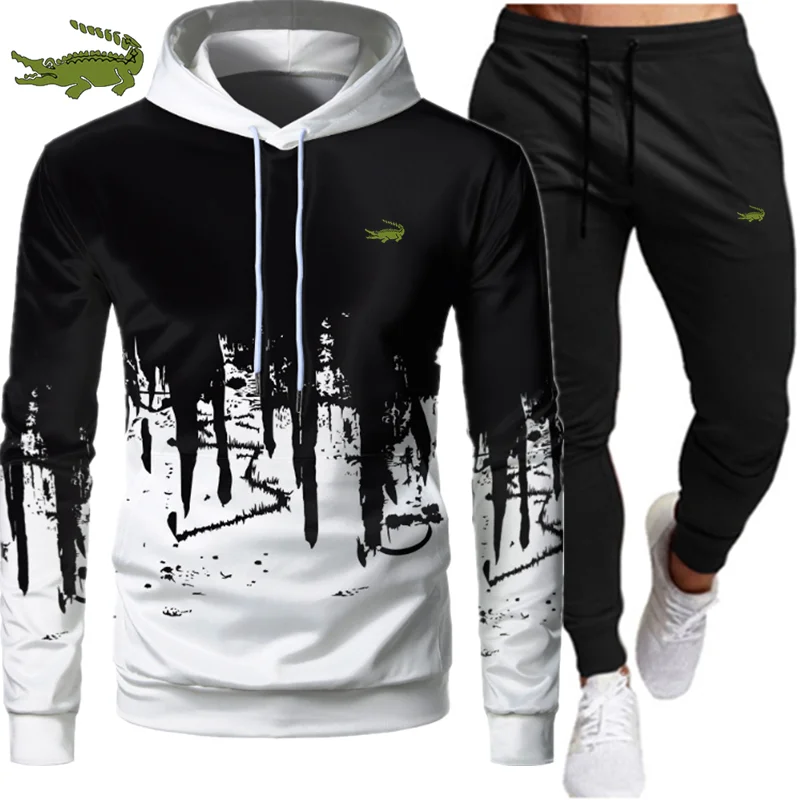 

2022 Tracksuit Men Sets Winter Hoodies Pants 2 Piece Set Running Hoody Mens Brand Sweatshirt Sport Joggers Sweatpants Suit Male