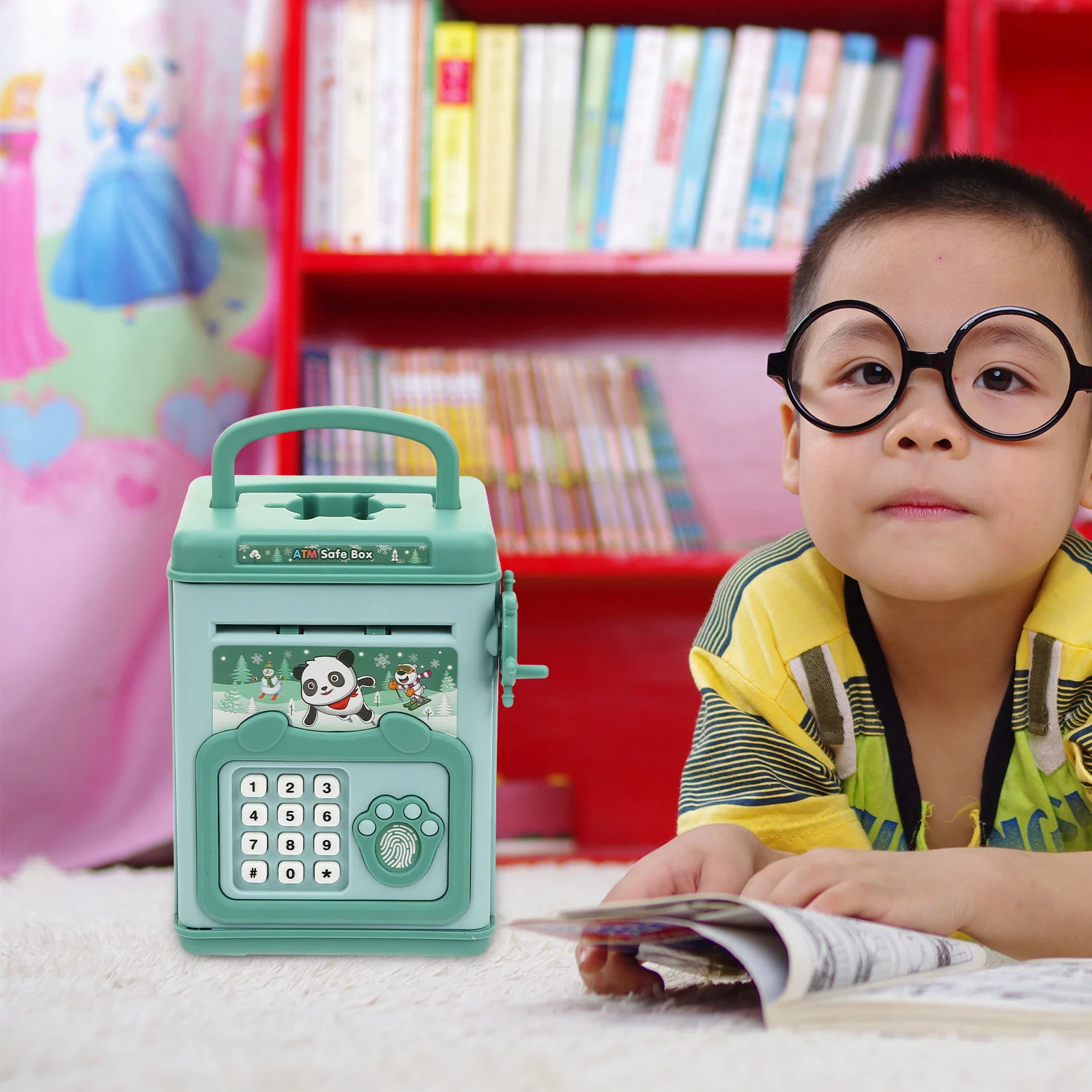 

Electric Piggy Bank Kids Saving Pot Electronic Savings Jar Atm Coin Cash Banks Password Can Cartoon