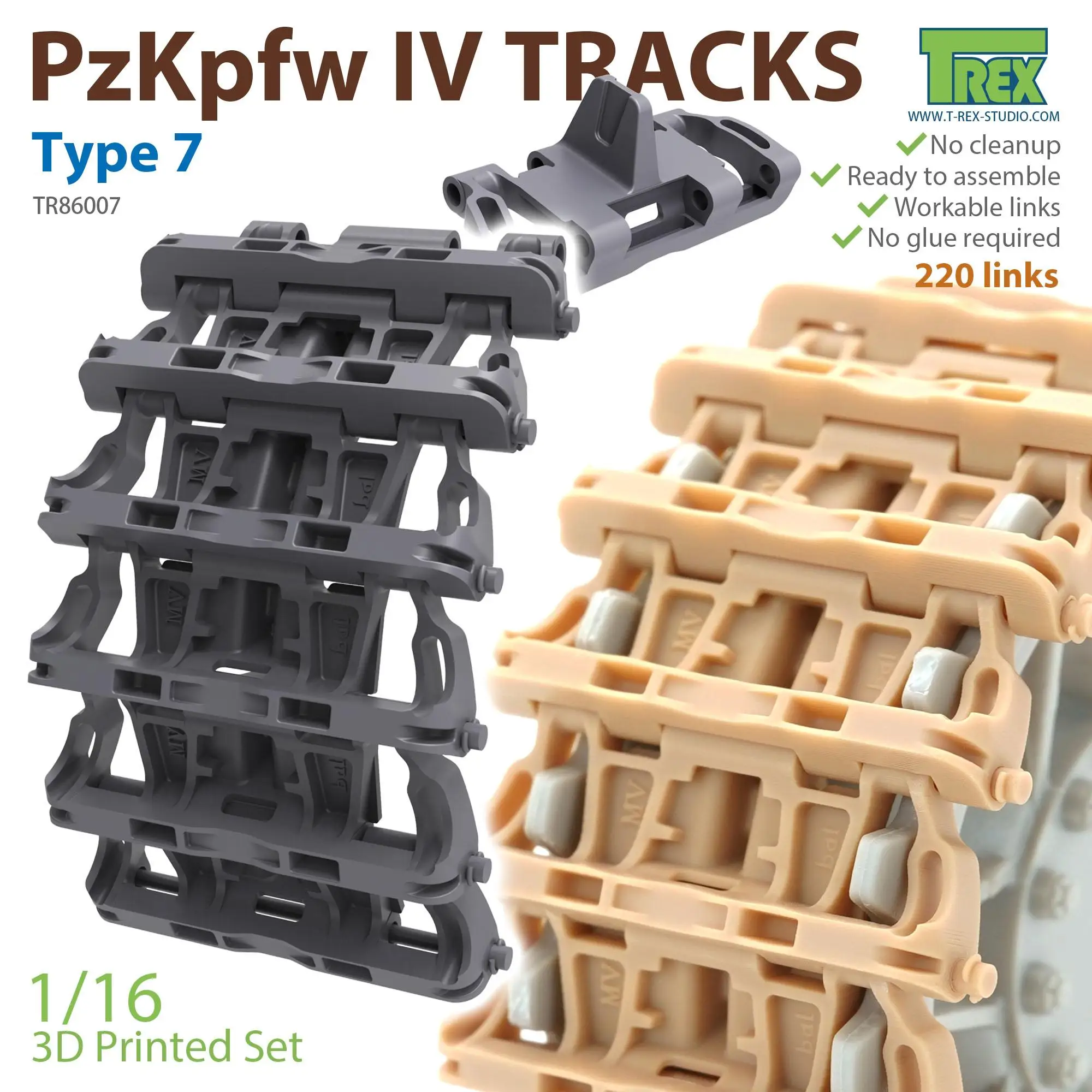 

T-REX 86007 1/16 SCALE PzKpfw III/IV Tracks Type 7