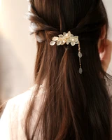 light color top clip spring clip the side of the back head hairpin ball hair decoration accessories classic tea dress tassel