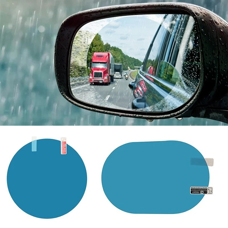 New Car Sticker Rainproof Film Rearview Mirror Rain-proof Anti-Fog Anti-reflective Stickers Auto Safety Driving Car Accessories