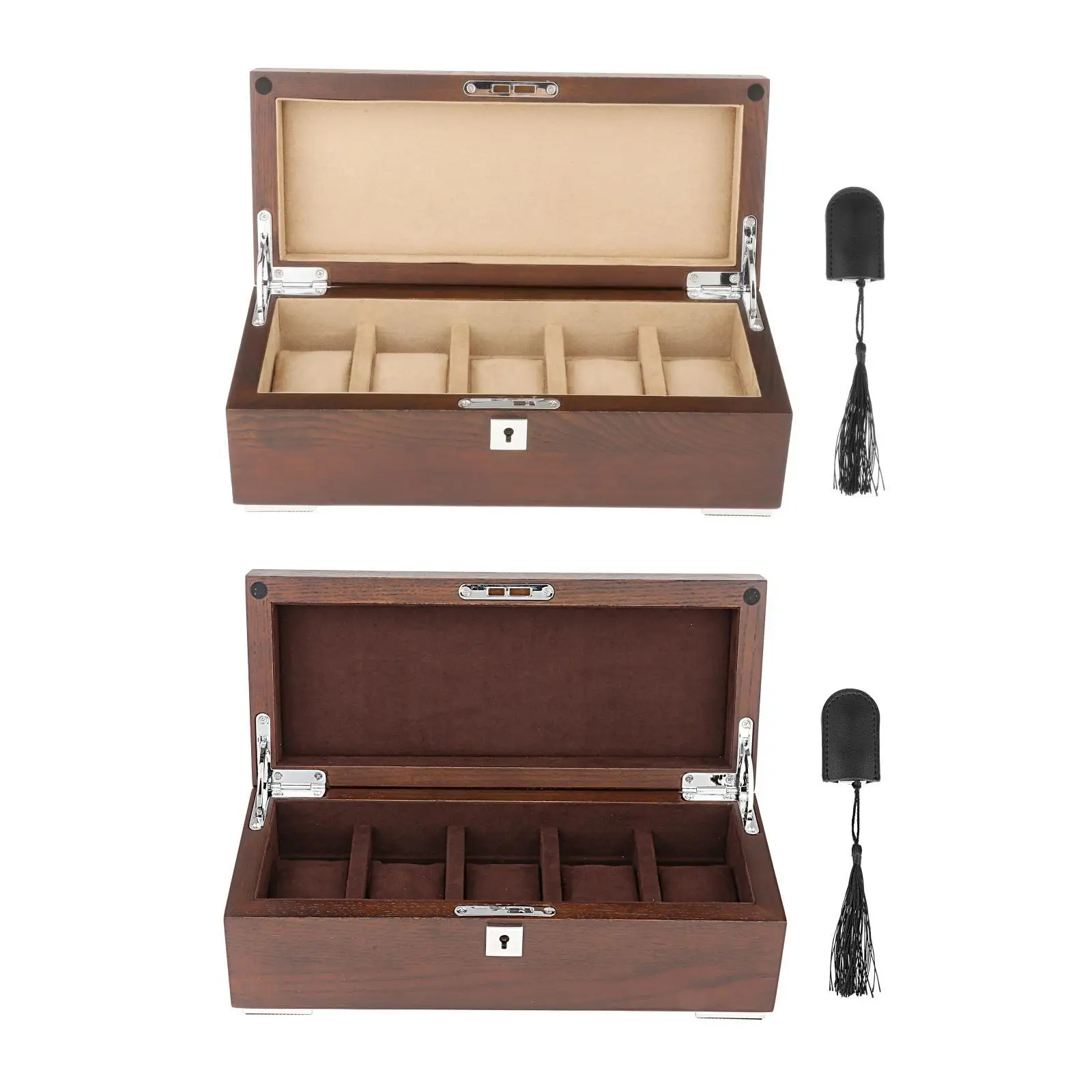

Watch Case Jewelry Box with Metal lock for Personal Use Rings Holder Display