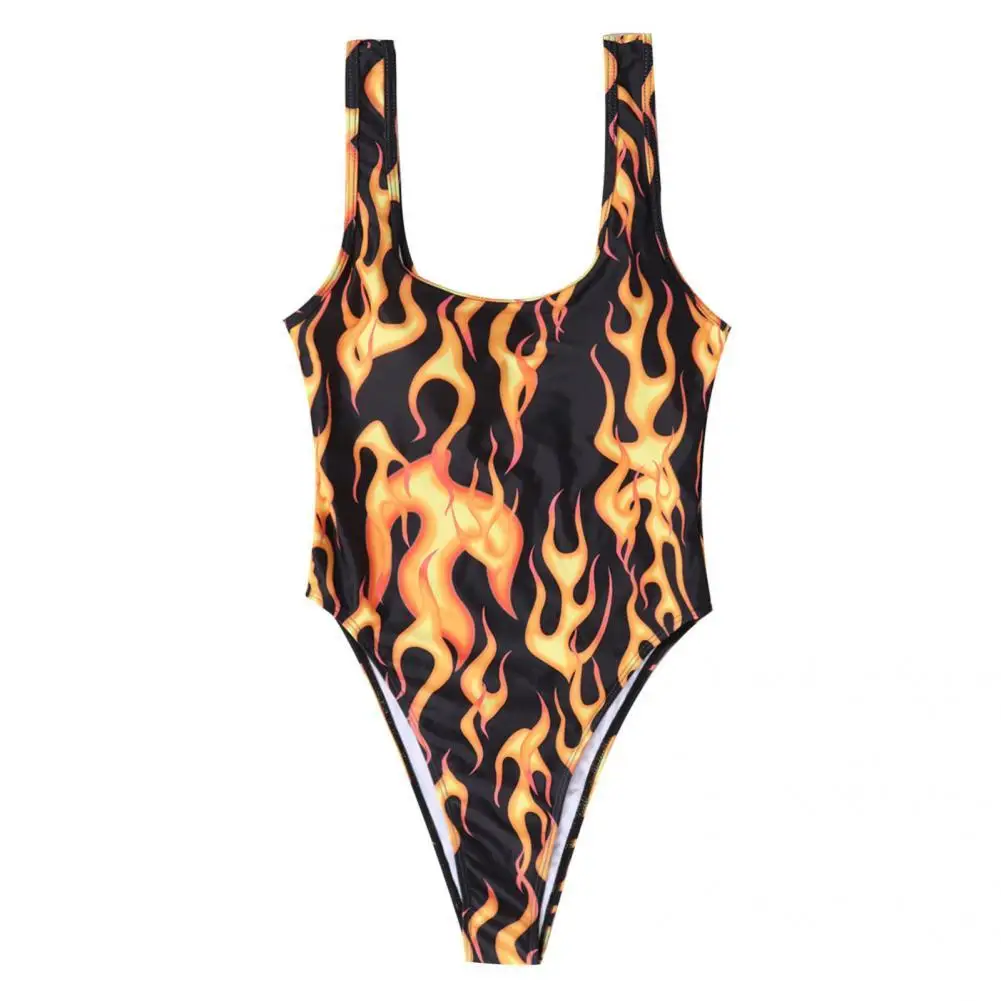 

Женский купальник, хороший дышащий летний купальный костюм, купальный костюм с подкладкой и принтом огня