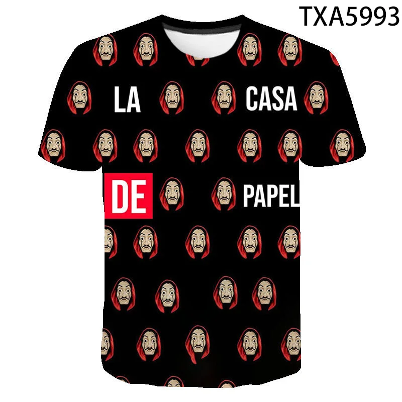 

Summer 2022 3D T Shirts La Casa De Papel Print La Casa De Papel Fashion Casual T Shirts Men Women Kids Cool Casual Tops