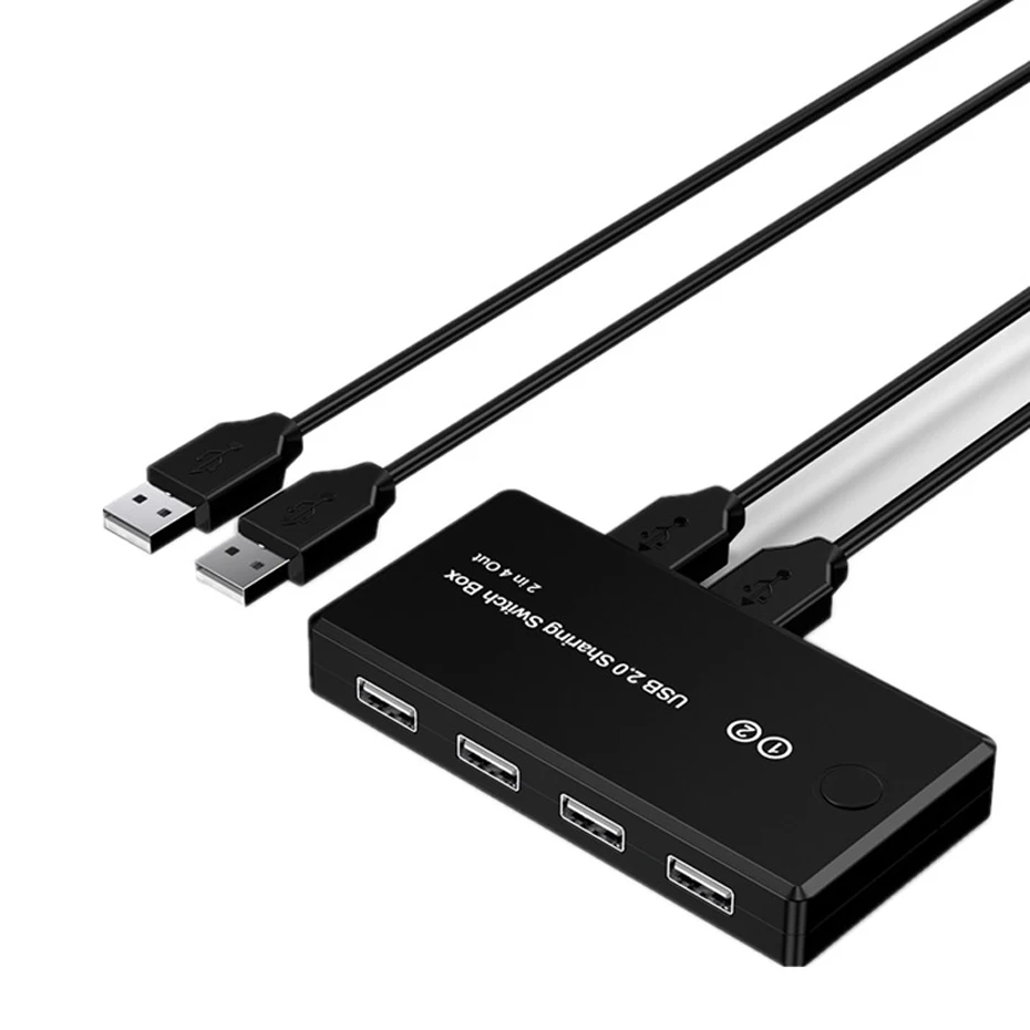 

Квм-переключатель AIXXCO USB 2,0, квм-переключатель для Windows 10, ПК, клавиатуры, мыши, принтера, 2 шт., совместное использование 4 устройств, USB-переклю...