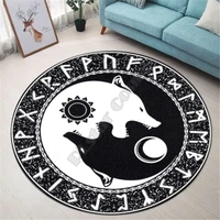 the wolf premium round rug 3d printed rug non slip mat dining living room soft bedroom carpet 02