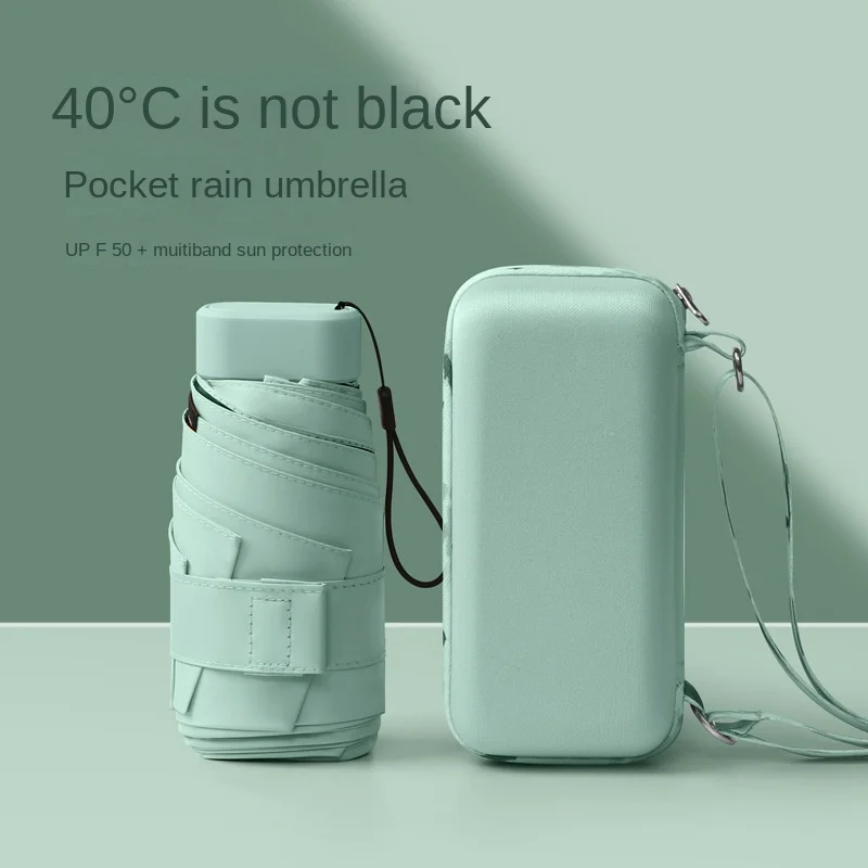 

2023 Black Rubber Sunscreen Sun Umbrella Mini Small Umbrella Ladies Small Pocket Capsule Umbrella Sun Umbrella Trend New Model