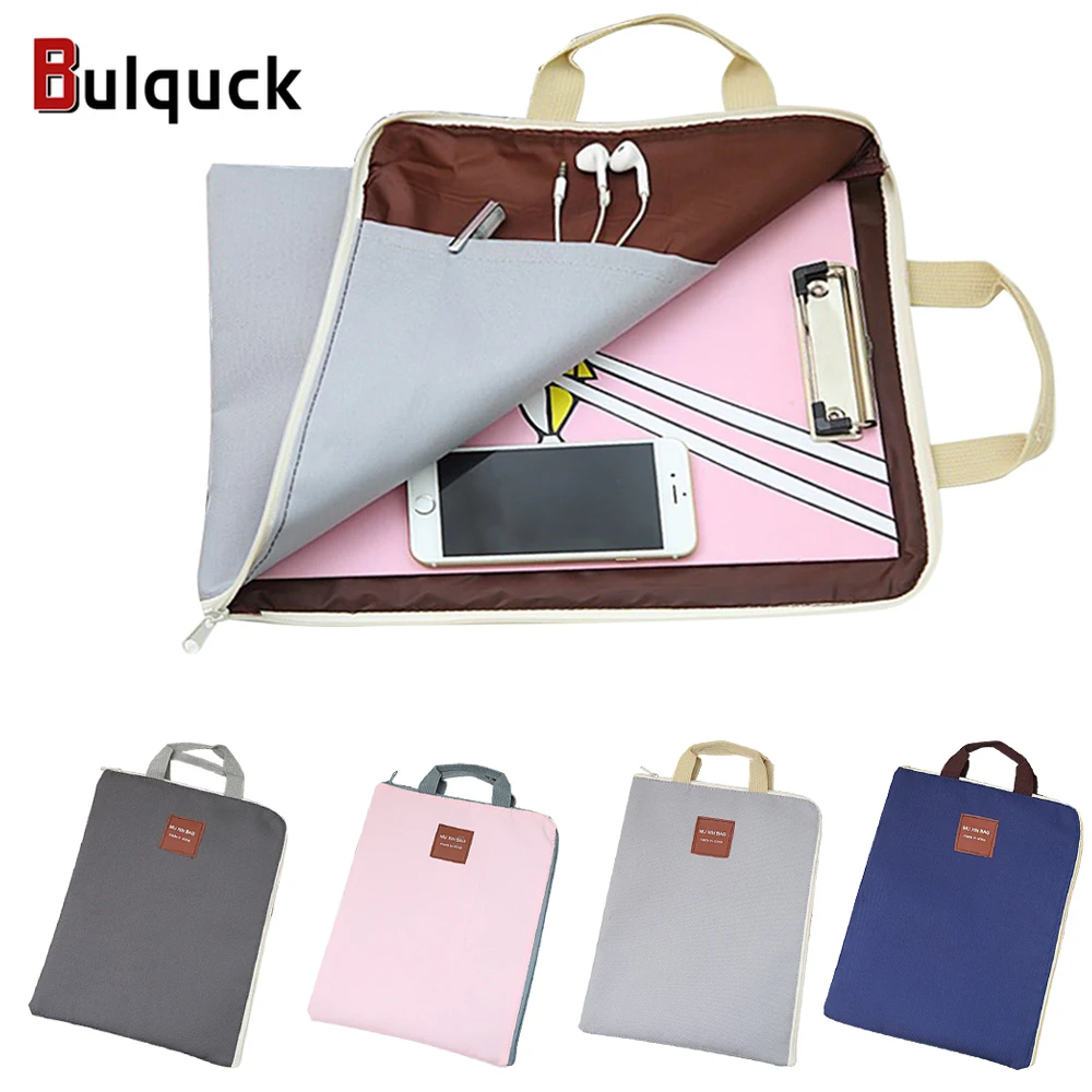 

Portable Document Storage Bag A4 Folder Waterproof Large Capacity Zipper Home Office Single Layer File Organization Pouch