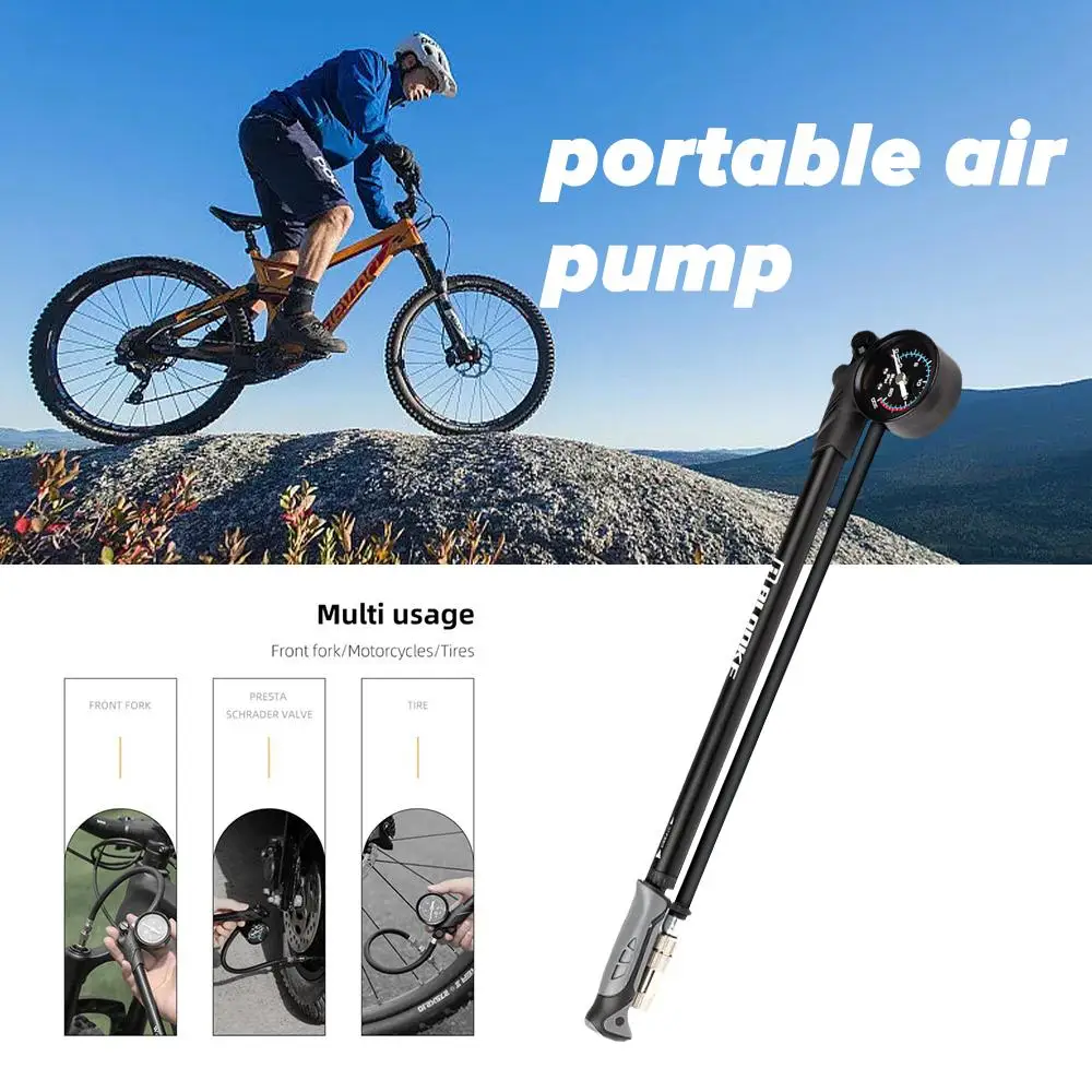 

Bicycle High-pressure Inflator Front Fork Rear Bladder Absorber With Cylinder Gauge Inflation 300psi Shock Tire Pressure N2T0