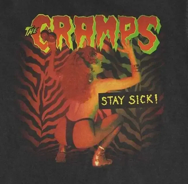 Хлопковая футболка большого размера Stay Sick The Cramps