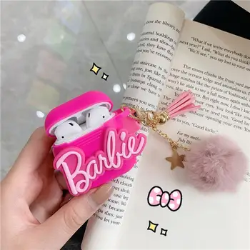Kawaii Barbie AirPods Pro Cute Case with Plush Pendant 4