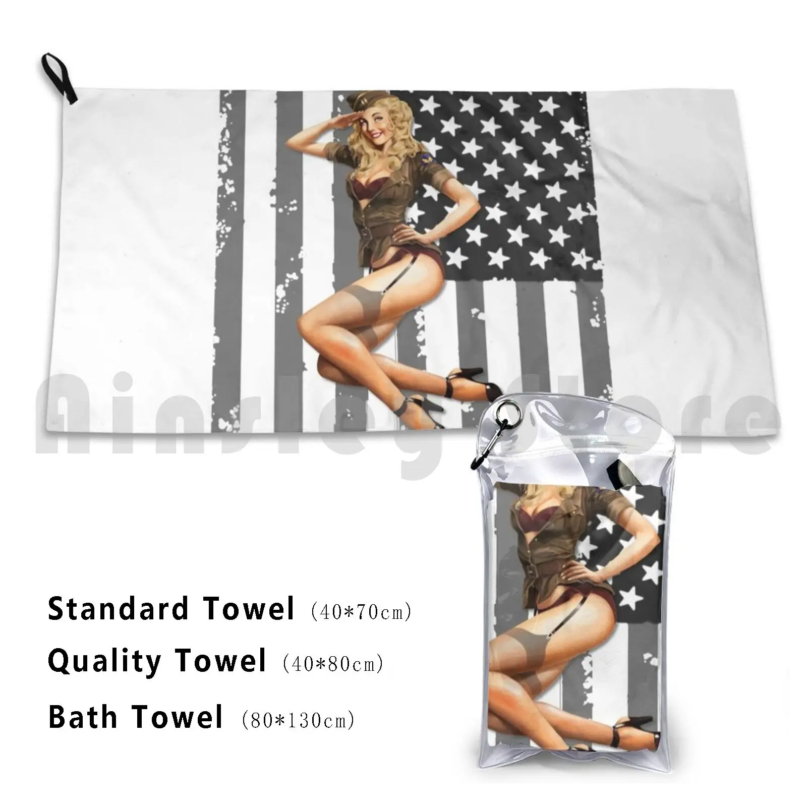 

American Pinup Girl Bath Towel Beach Cushion 2689 Pinup Up Pinup Girl Up Girls Model Models World War 2 Ww2