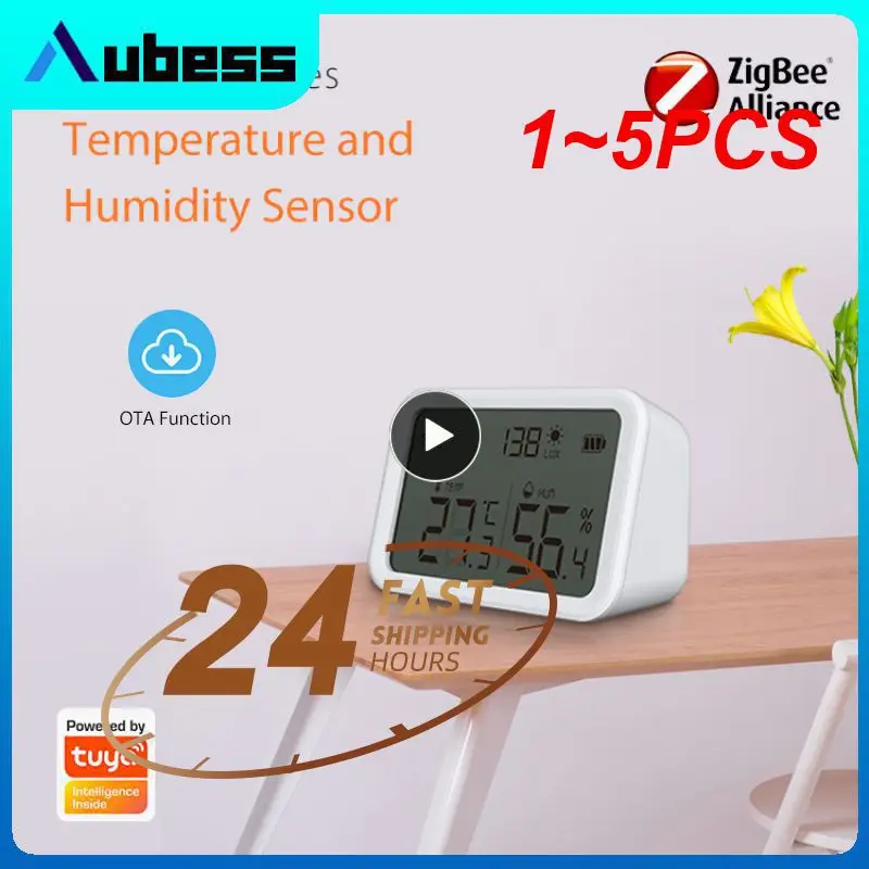 

1~5PCS Smart Thermometer Real-time Detection Tuya Temperature And Humidity Sensor Smart Zigbee Hygrometer Smart Home