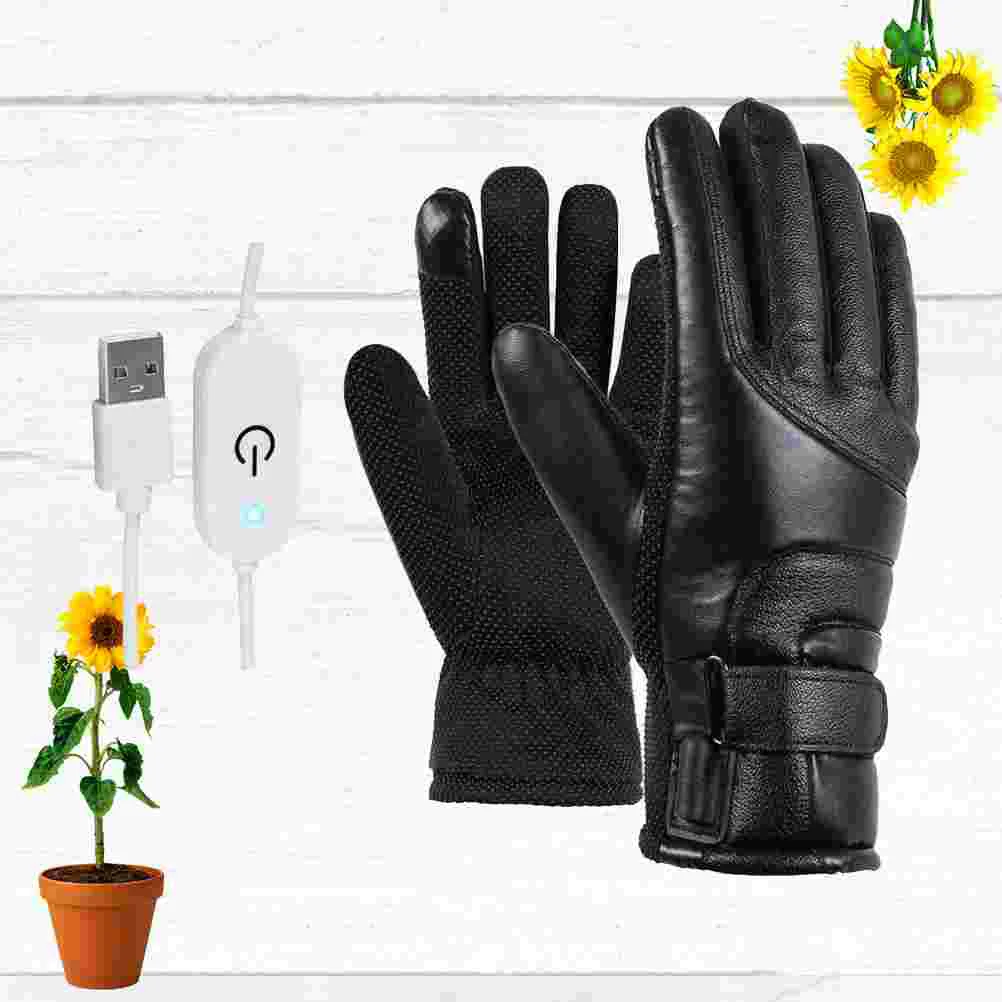 

Motorcycle Gloves Heated Riding USB Thermal Touch Screen Heating Winter Man Finger