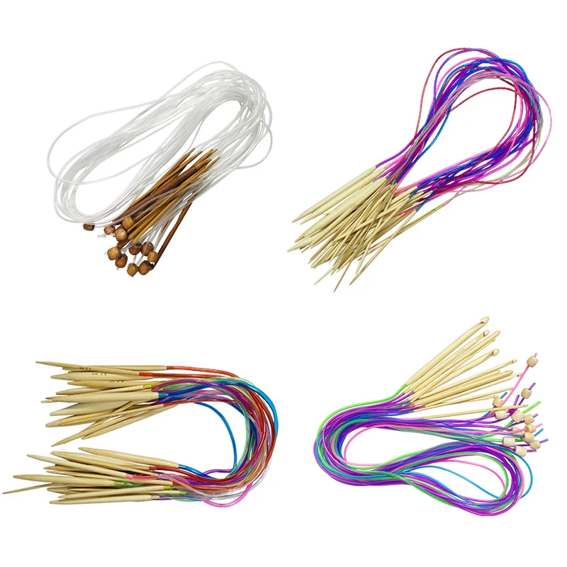 

Rorgeto Carbonized Bamboo Knitting Needles Flexible Afghan Carpet Crochet Hook Rug Weaving Needle Knit Set,2-10mm