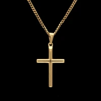 scooya hip hop mens stainless steel gold plated cross pendant mens versatile sweater pendant neckalce for men hip hop jewelry