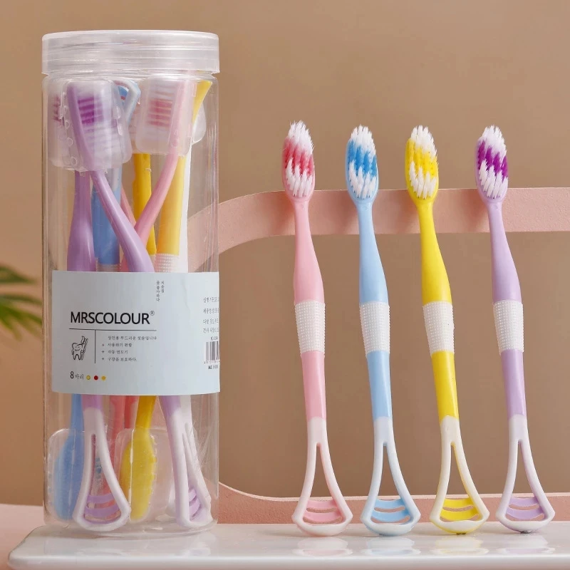 

Новинка 2022, зубная щетка для взрослых, скребок для языка, удаление галитоза, покрытие языка, уход за полостью рта, 8 шт.