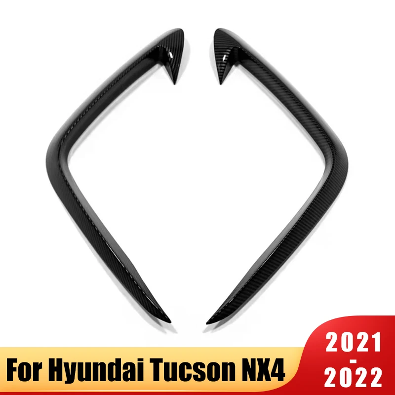 

For Hyundai Tucson 2021 2022 NX4 Hybrid ABS Car Front Fog Lights Lamp Eyebrow Trim Cover Spoiler Wind Knife Blade Accessories