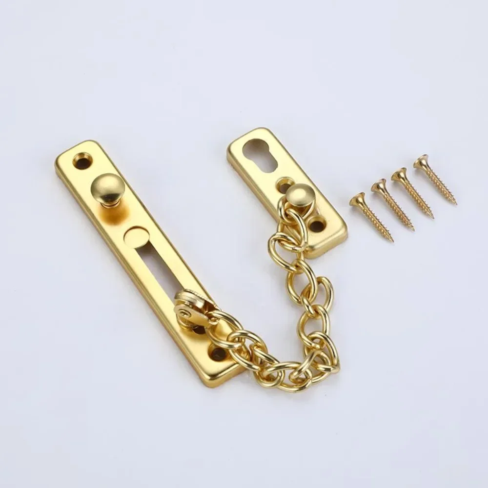 

1 комплект дверных замков из нержавеющей стали, бытовые противоугонные дверные цепи, раздвижные крепления, аксессуары для защитной фурнитуры