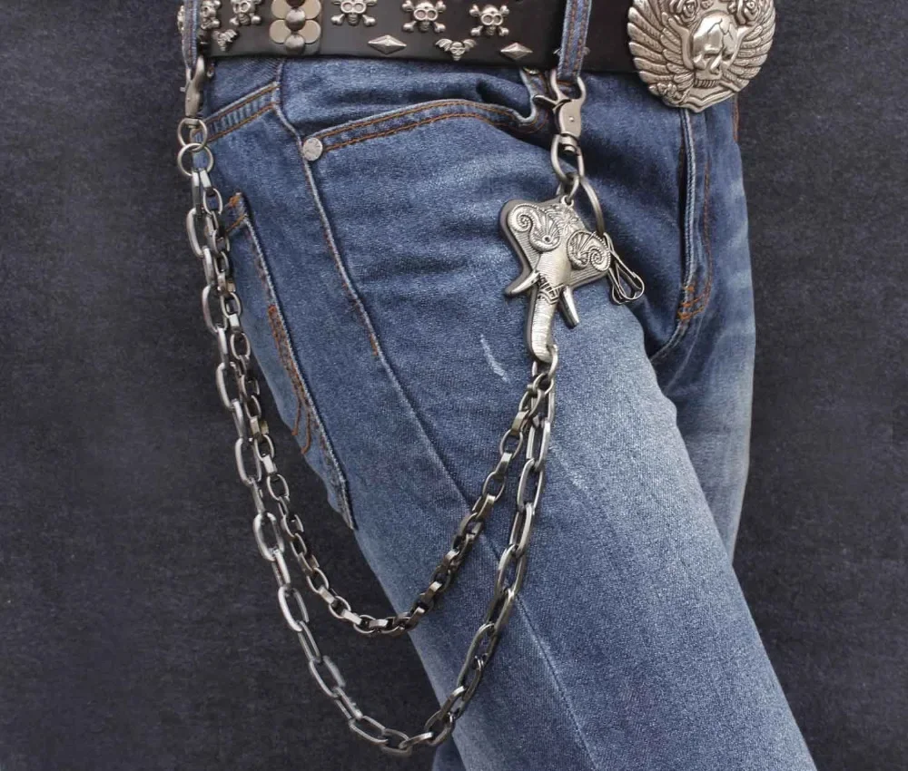 Мужской тяжелый металлический кошелек со слоном в стиле хип-хоп