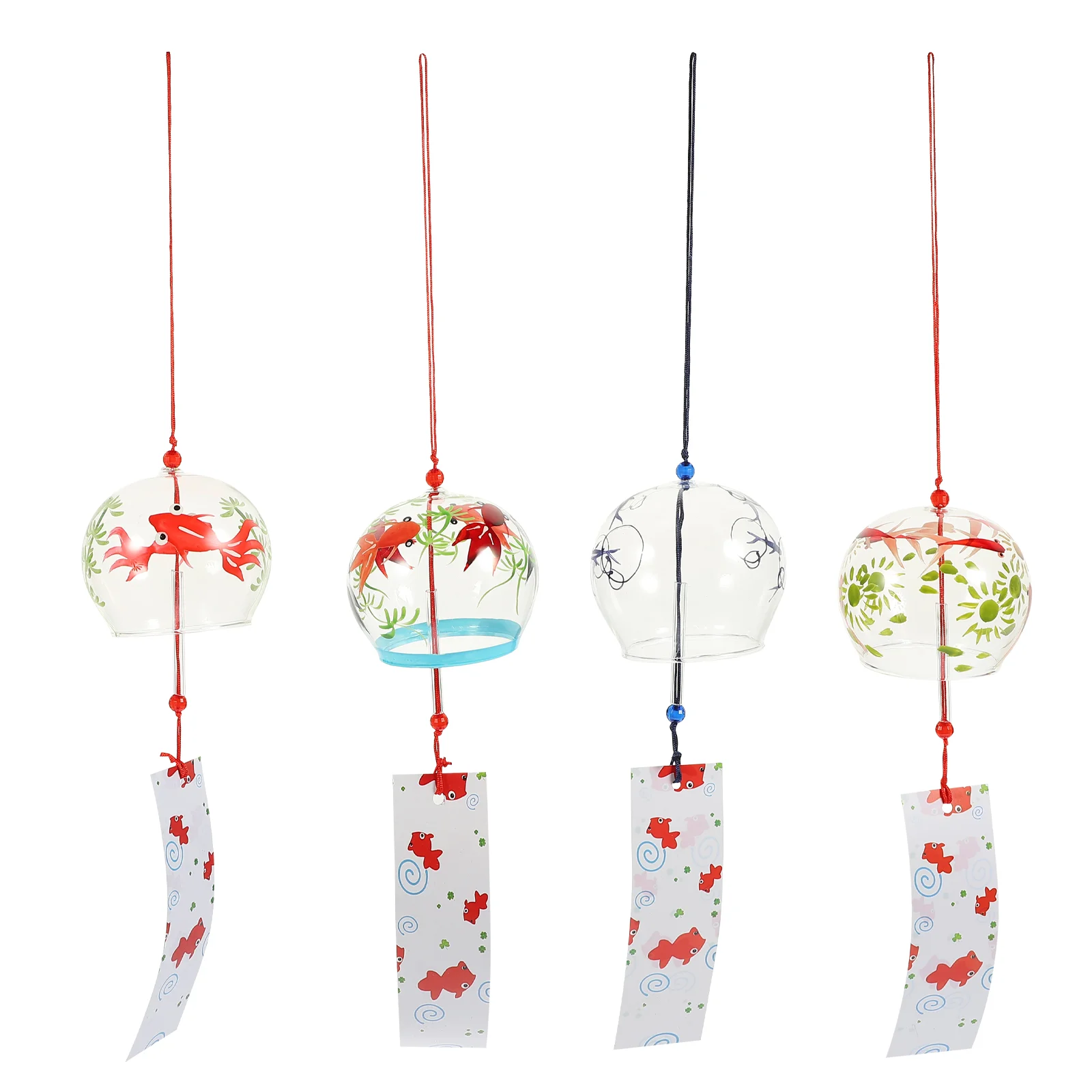 

4 Pcs Glass Goldfish Wind Chime Crystal Decorations Home Decorative Bells Birthday Gifts Friends Female Chimes Pendant Garden
