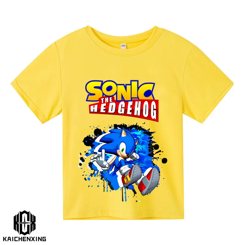 

Summer Fashion New Boys Girls Cotton Sonic T-shirt Hot Sale Cartoon sonic the hedgehog Children's Casual Short Sleeve Shir