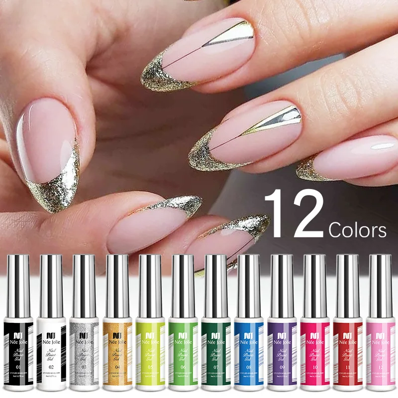 

12 Colors/set Nail Gel Polish UV Gel Nail Polish Varnish Semi Permanent Nails for Manicure Nail Art Phototherapeutic glue 8ml