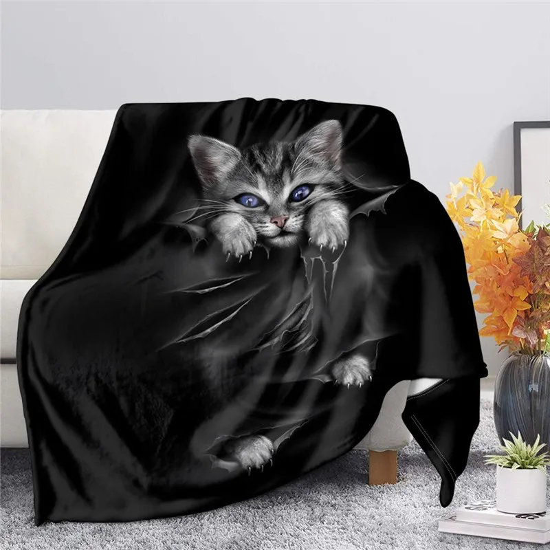 

Милый кот животное фланелевое одеяло s для кровати детское стандартное покрывало на кровать домашнее декоративное повседневное покрывало