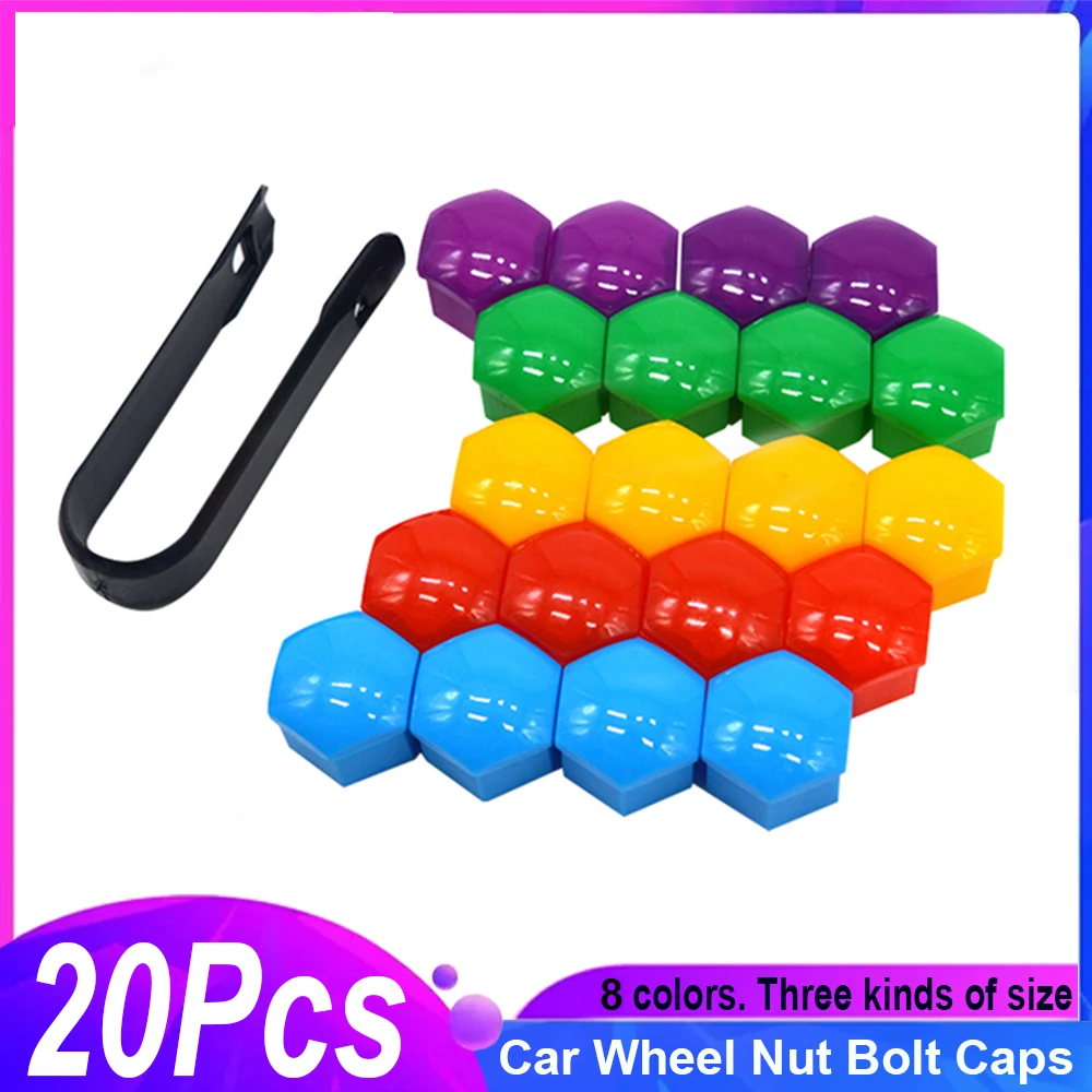 

17mm 19mm 21mm 20Pcs Automobile Wheel Nut Bolt Cover Decorate Protection Tire Wheel Screw Bolts Nut Cap Car Hub Screw Protector