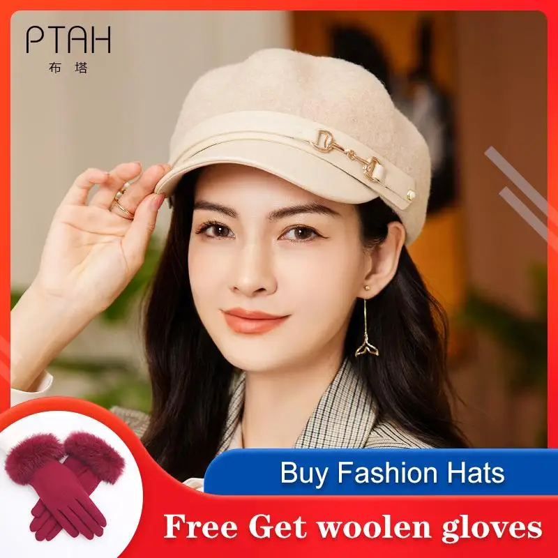 

Женская винтажная шляпа [PTAH] в британском стиле, Женская Вуалетка, яркие шляпы из 100% австралийской шерсти