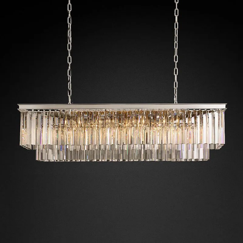 

American classic crystal LED chandeliers light rectangular foyer living room dininglighting room high quality crystal chandelie