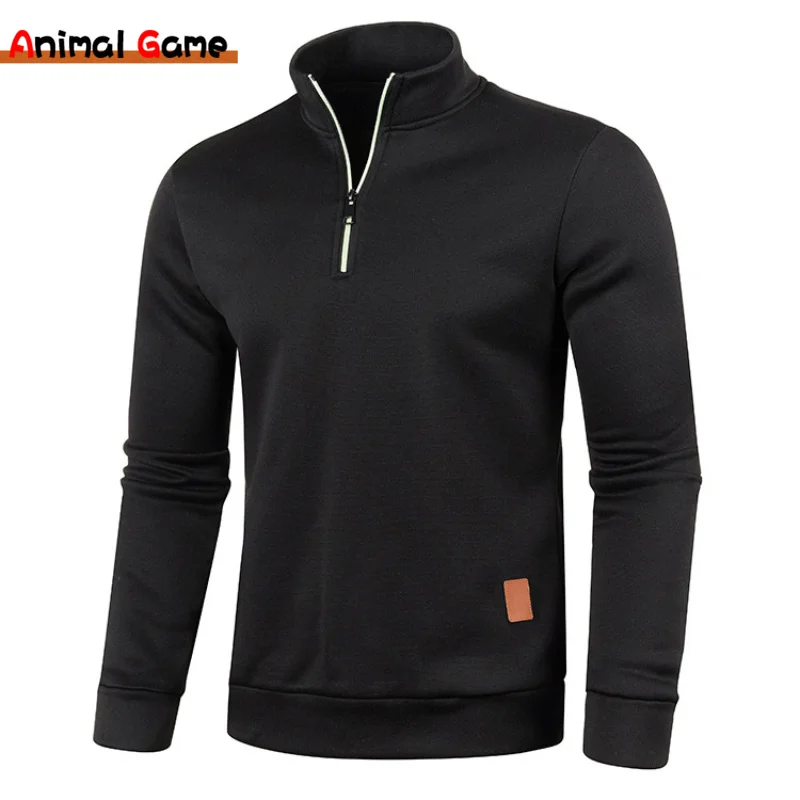 

Spring Men's Thicker Sweatshirts Half Zipper Pullover for Male dy Man Sweatshir Autumn Solid Color Turtleneck Sweaters