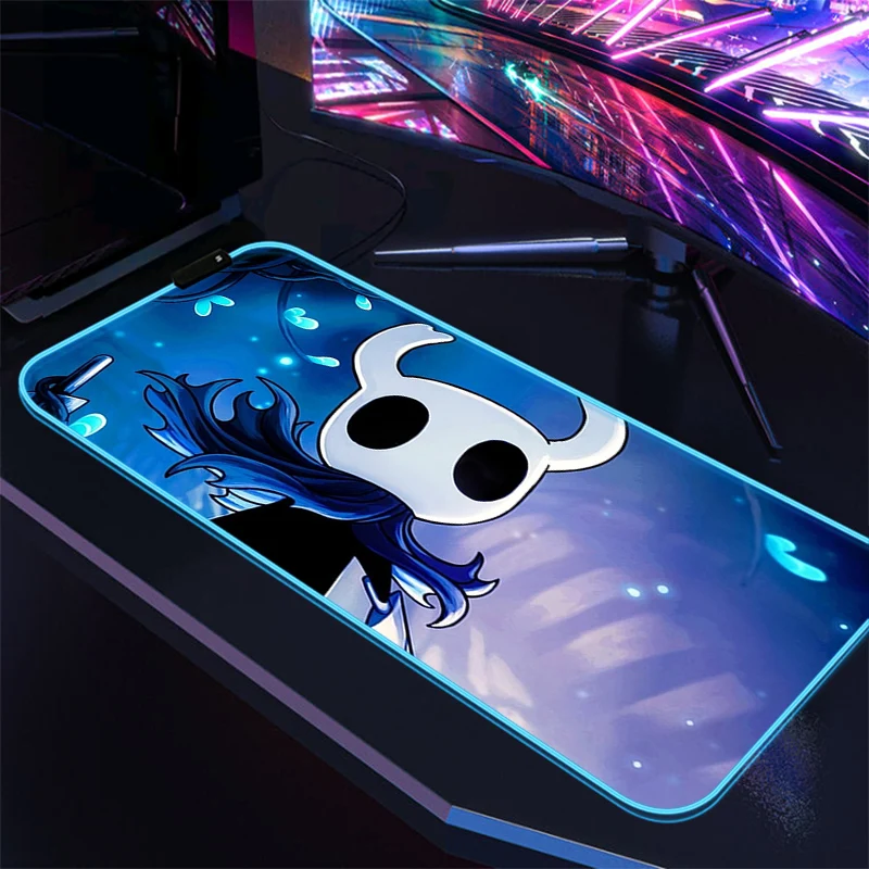 

Игровой коврик Hollow Knight, игровой коврик для мыши со светодиодной подсветкой, компьютерный коврик для мыши RGB, ковер с аниме, клавиатуры, аксес...
