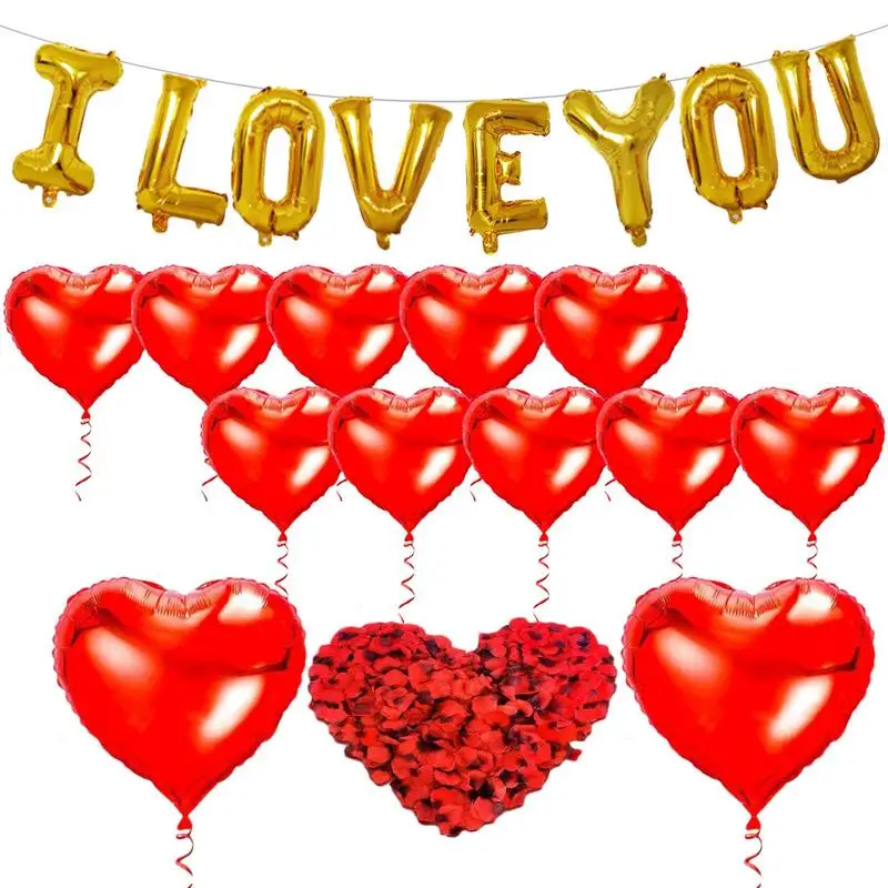 

Red Love Letter Foil Balloon Romantic Wedding Valentine's Day Heart Balloon For Anniversary Birthday Party Decor Valentines Gift