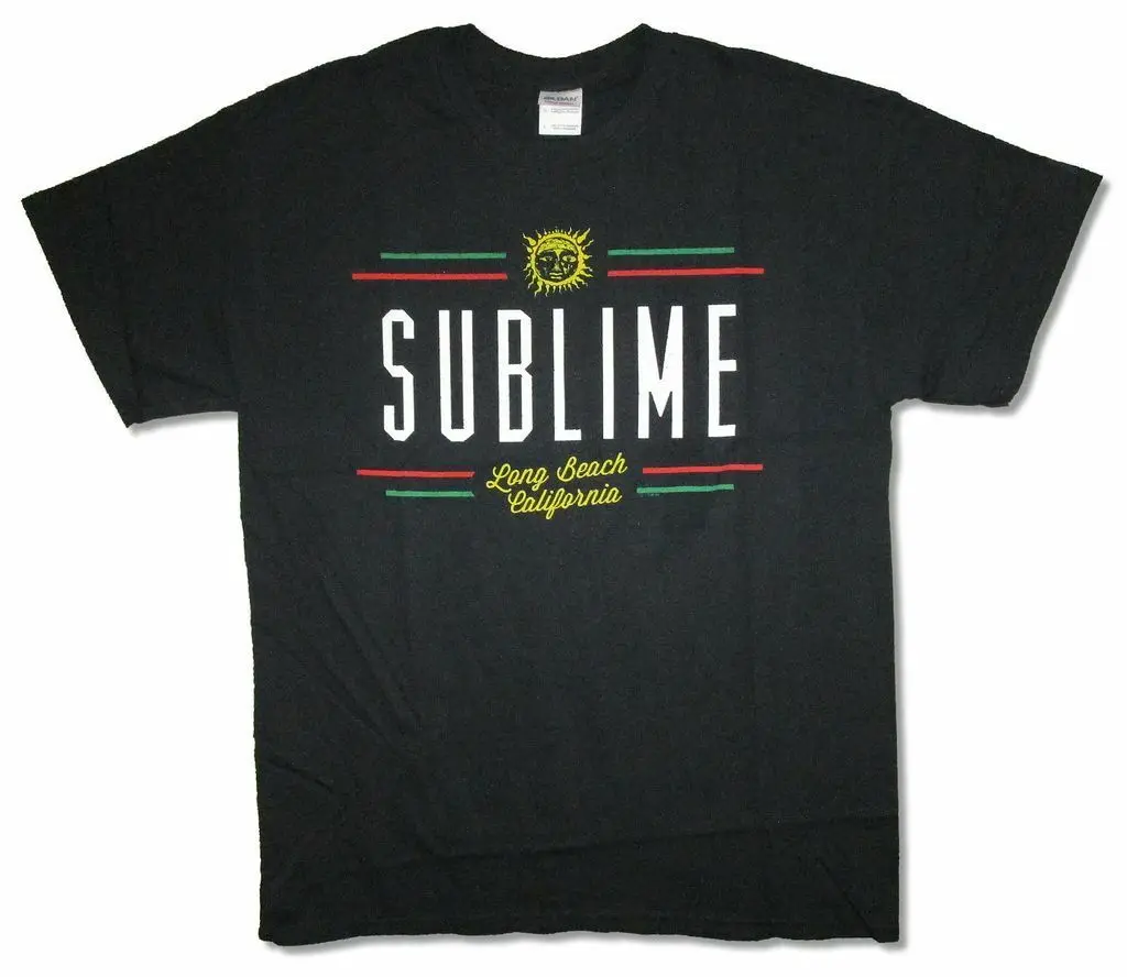 

Sublime Stripes Long Beach CA Black T Shirt New