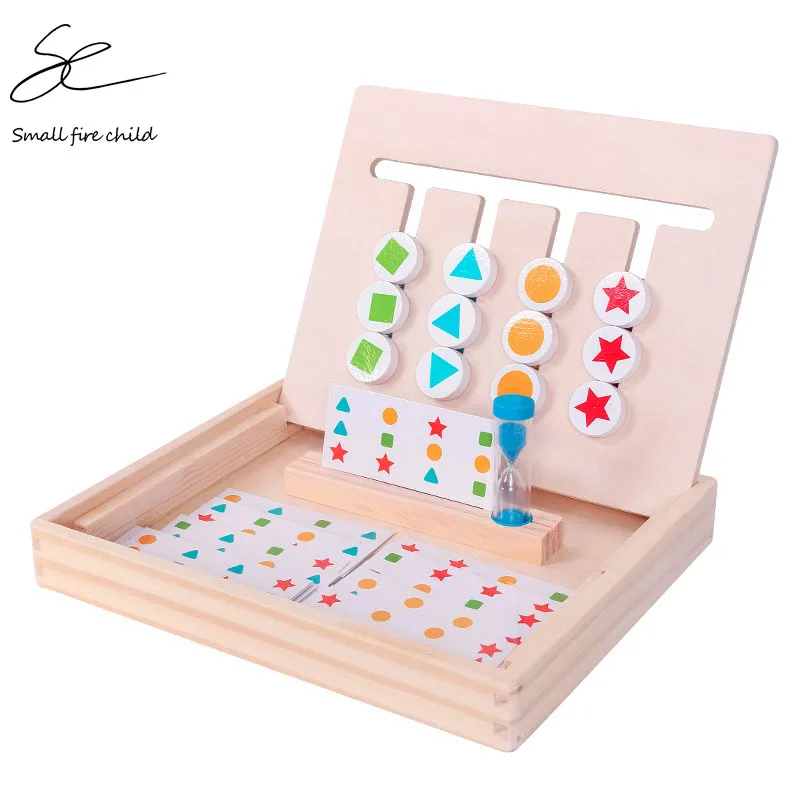 

Preschool Wooden Montessori Toys Four Colors Game Color Matching Early Educational Training Teaching Aids Toys For Children Gift