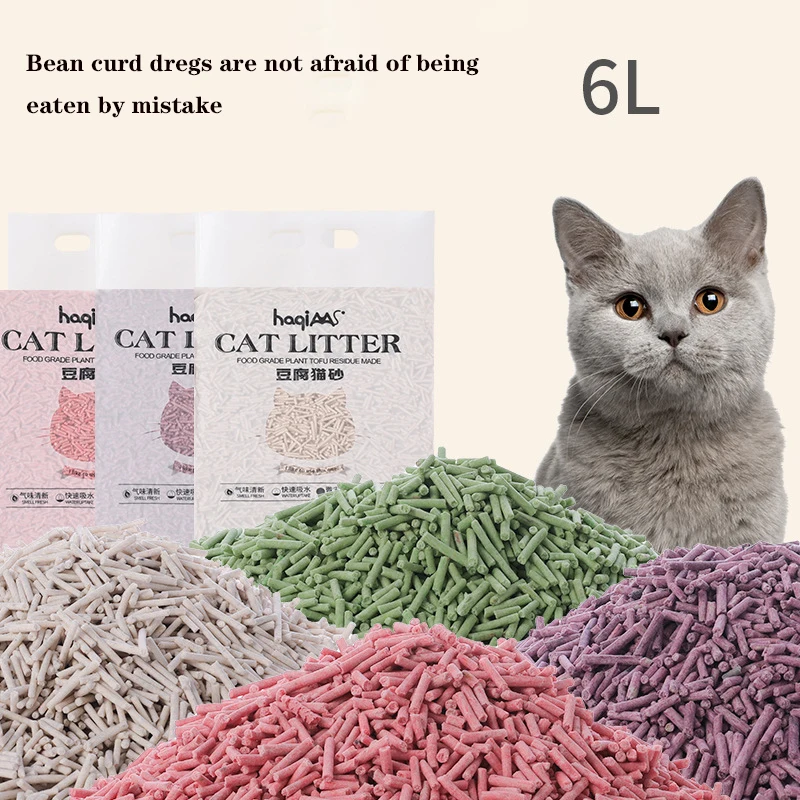 

Degradable Plant Cat Litter Cleaning Supplies Deodorant Cat Litter Quality Natural Tofu Cat Litter Sand Pet Shop Pet Product 6L