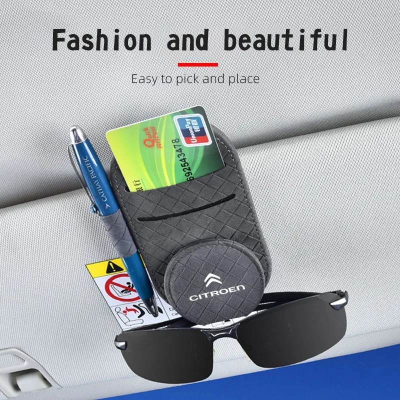 

Car Glasses Organizer Sun Visor Card Holder Storage Accessories For Citroen C4 C3 C5 C1 Grand Jumper C2 Saxo C15 C6 C8 DS3 Jumpy