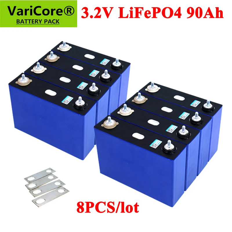 

8PCS VariCore 3.2V 90Ah LiFePO4 battery can for 12V Lithium-iron phospha Campers Golf Cart Solar energy Boat batteries Tax Free