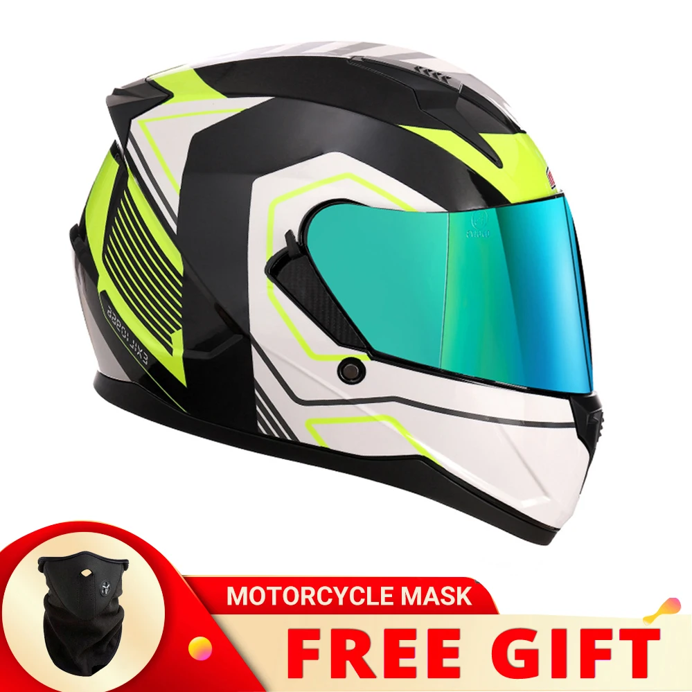 

Men Women Full Face Racing Helmets Double Visor Motorcycle Helme DOT Motorbike ECE Certification Casco Moto Motocross capacete