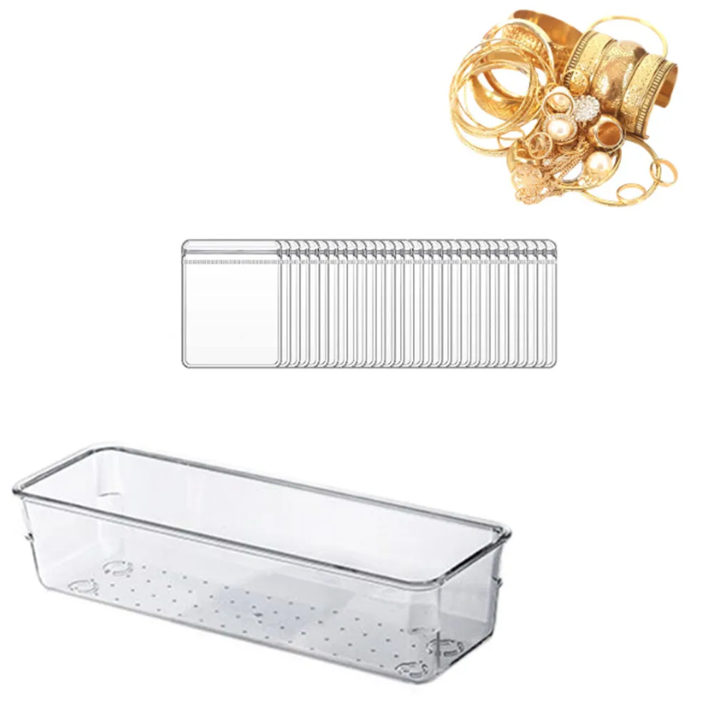 

Anti-oxidation Jewelry Storage Bag with box Desktop Drawer Organizer Transparent Necklace Bracelet Ring Holder Ziplock Bag