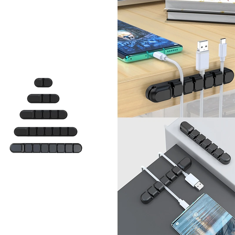 

Cable Holder Organizer Winder Cable Clamp, Silicone Self-Adhesive, Non-Marking Desktop Cable Organizer