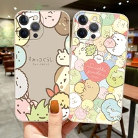 japan cartoon sumikko gurashi phone case for iphone 13 11 12 pro max x xr xs max 13 mini 7 8 plus se 2020 soft silicone cover