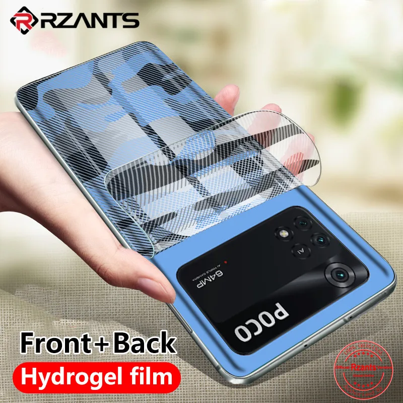 

Rzants For Xiaomi Poco X4 Pro 5G Soft Front Back Film Camouflage Military Design Hydrogel Film Screen Protector