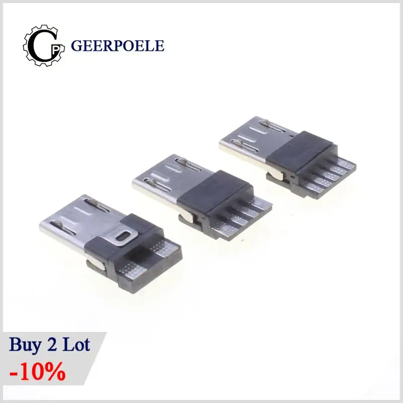 

20 pcs/lot 5 Pin Micro USB Connector Jack Tail USB Plug Sockect Terminals Male Conector Diy Electronic