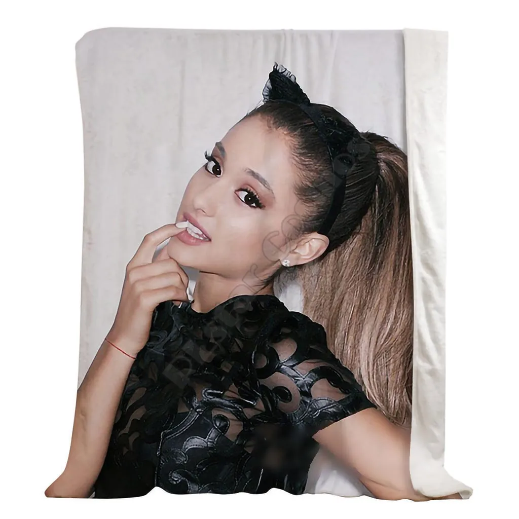 

Star Singer Ariana Grande Flannel Blanket 3D Printed Blanket Kids Adult Soft Bed Cover Sheet Plush Blanket 01