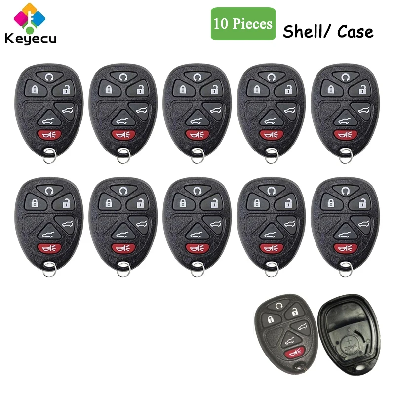 

KEYECU 10 шт./лот сменный чехол для дистанционного управления автомобильным ключом с 5 1/6 кнопками-брелок для Buick/Jacon/Chevrolet Suburban