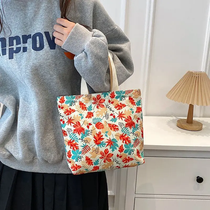 

Lunch Bag Korean Small Leaf Tote Handbag for Women Kid Portable Children School Insulated Lunchbox Food Picnic Bags