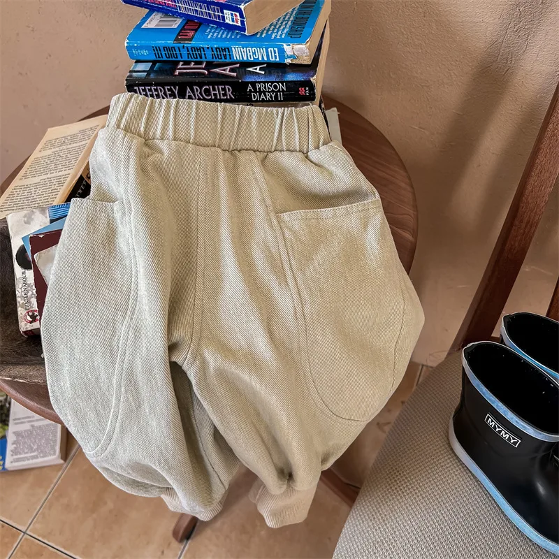 2022 Autumn New Girls Cotton Harem Pants Solid Children Loose Trousers Fashion Boys Casual Pants Loose Kids Clothes