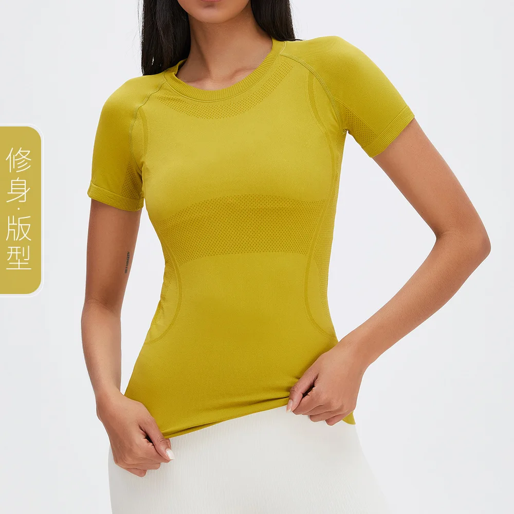 

Seamless Yoga Sports Jacket Foundation Joker Yoga Clothing T-shirt Sports Fitness Clothing Breathable Yoga Short Sleeve Y2k Top